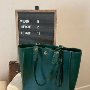 Green leather tote - TORY BURCH